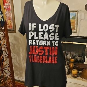 Perfect Tri District Glittery IF LOST PLEASE RETURN TO JUSTIN TIMBERLAKE T-shirt